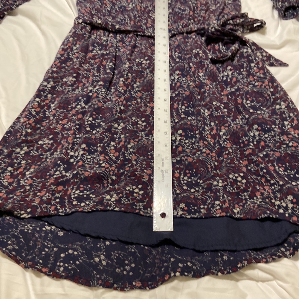Caslon Floral Dress Size M 3/4 Sleeve Belted Boho Midi Nordstrom - Picture 10 of 14